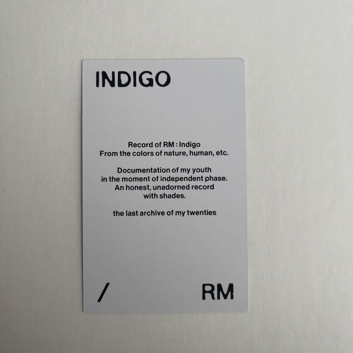 BTS RM Indigo Book Edition , Postcard Edition Photocard JPFC UMS weverse POB