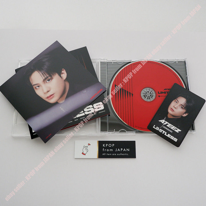 Chaqueta cambiadora oficial ATEEZ Limitless + CD estándar + tarjeta fotográfica de cupón HMV 