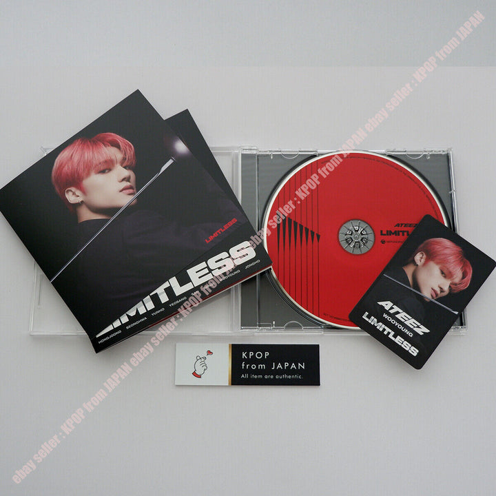 Chaqueta cambiadora oficial ATEEZ Limitless + CD estándar + tarjeta fotográfica de cupón HMV 