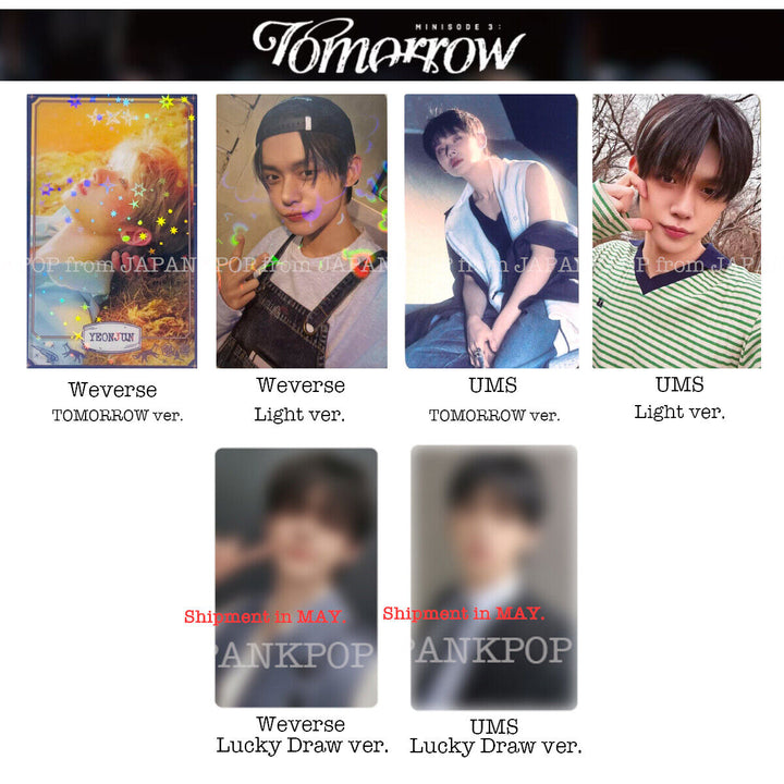 PRE TXT minisode 3: TOMORROW Japan Limited POB Weverse UMS Lucky draw Photocard