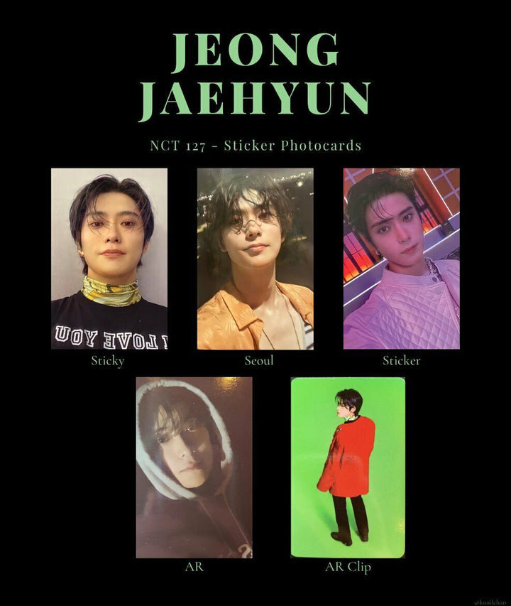 NCT 127 JAEHYUN Pegatina Tarjeta fotográfica oficial Tarjeta fotográfica PC NCT127 