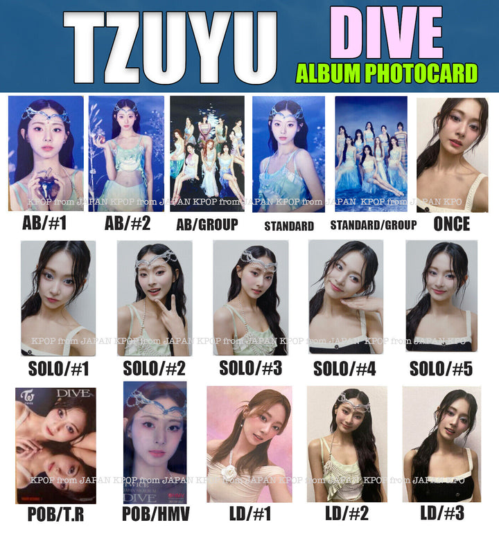 TZUYU TWICE Japan DIVE Photocard POB Tower record HMV ONCE SOLO Lucky draw