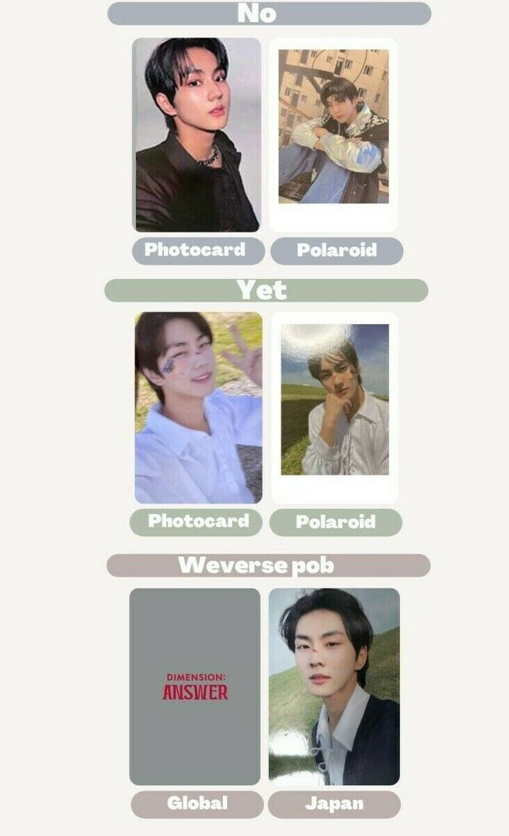 ENHYPEN Jungwon Repackage DIMENSIÓN: RESPUESTA AÚN NO Tarjeta de fotografía oficial weverse 