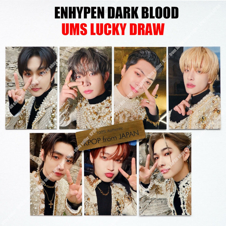 ENHYPEN DARK BLOOD Weverse UMS Japón limitado Sorteo de la suerte Tarjeta fotográfica oficial POB 