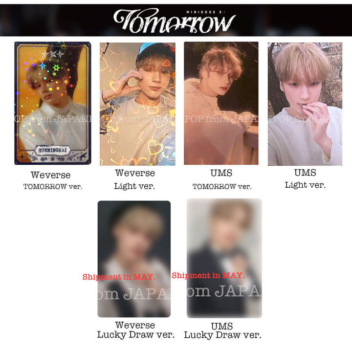 PRE TXT minisode 3: TOMORROW Japan Limited POB Weverse UMS Lucky draw Photocard