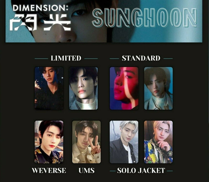 DIMENSIÓN ENHYPEN SUNGHOON: Tarjeta fotográfica oficial de SENKOU Solo Universal weverse 