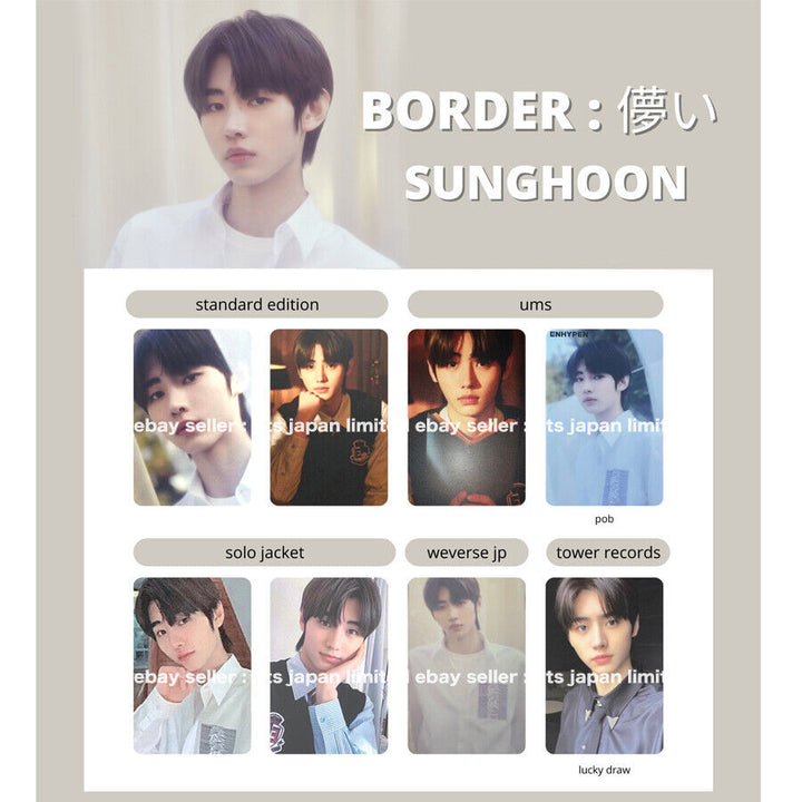 ENHYPEN SUNGHOON BORDER: Tarjeta fotográfica oficial de Hakanai Solo Universal weverse PC 