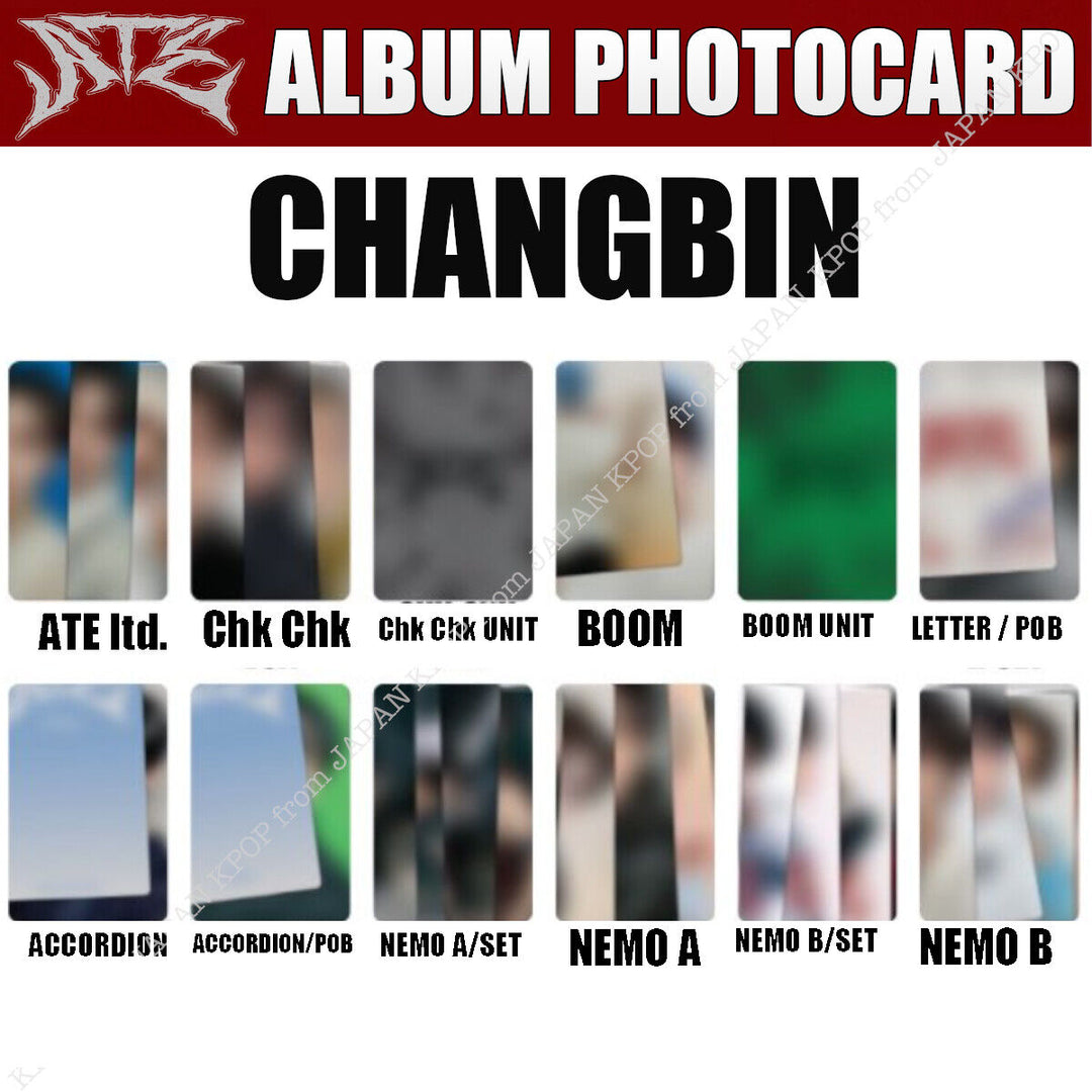 STRAY KIDS ATE OFFICIAL ALBUM PHOTOCARD Chk Boom Accordion NEMO Letter POB