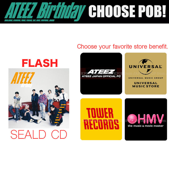 PRE ATEEZ JAPAN Birthday SEALD CD + STORE POB ATINY JPFC TOWER RECORD HMV SOLO