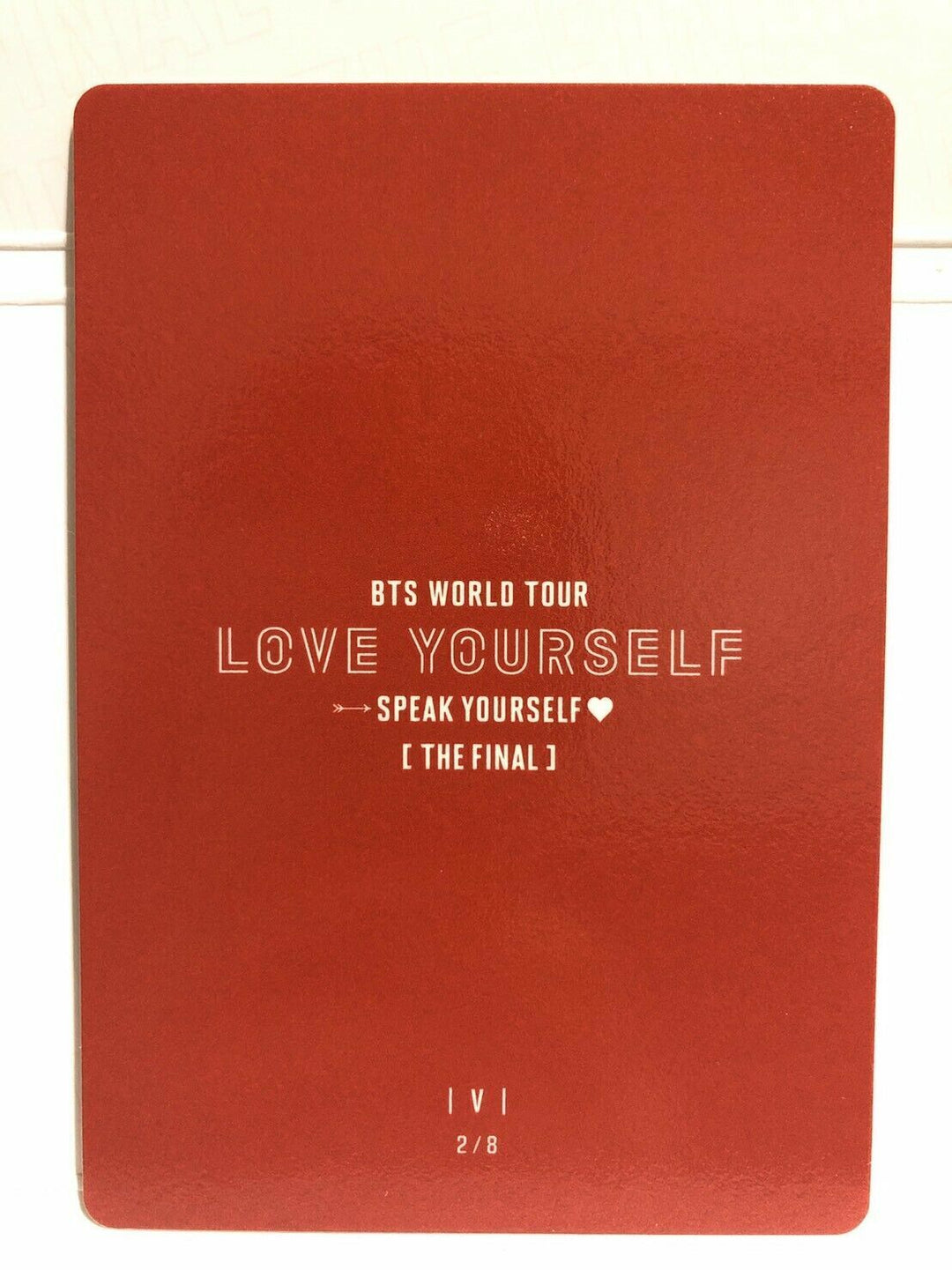 BTS Official Mini PhotoCard V SPEAK YOURSELF THE FINAL in Seoul 2019