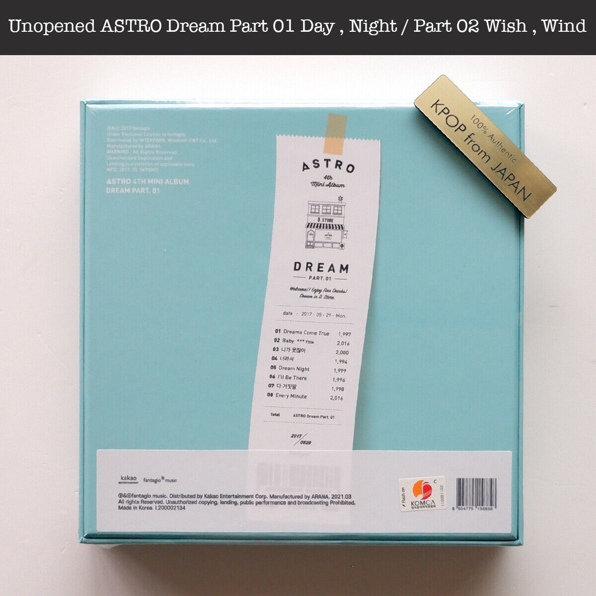 Unopened ASTRO Dream Part 01 Day , Night / Part 02 Wish , Wind Album P –  world-store