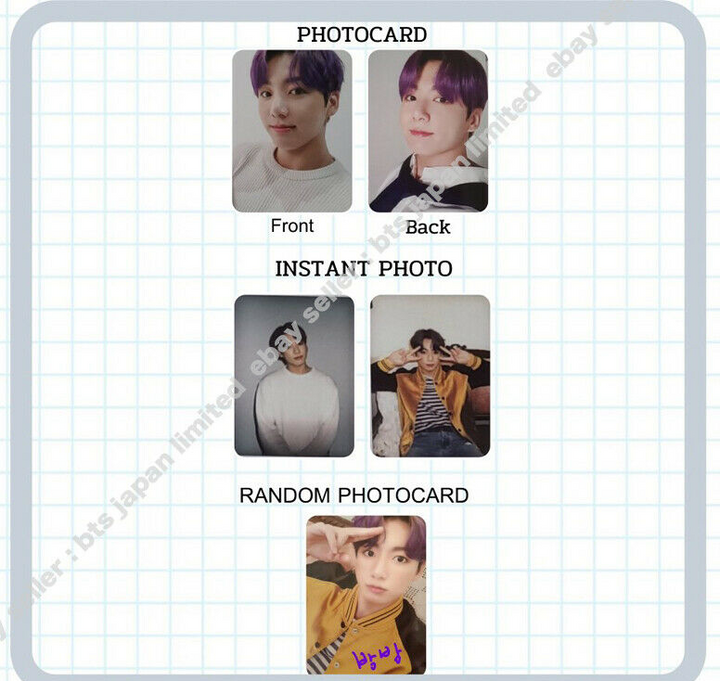 BTS Jungkook DECO KIT Cámara instantánea aleatoria Impresión a doble cara Photocard PCS 