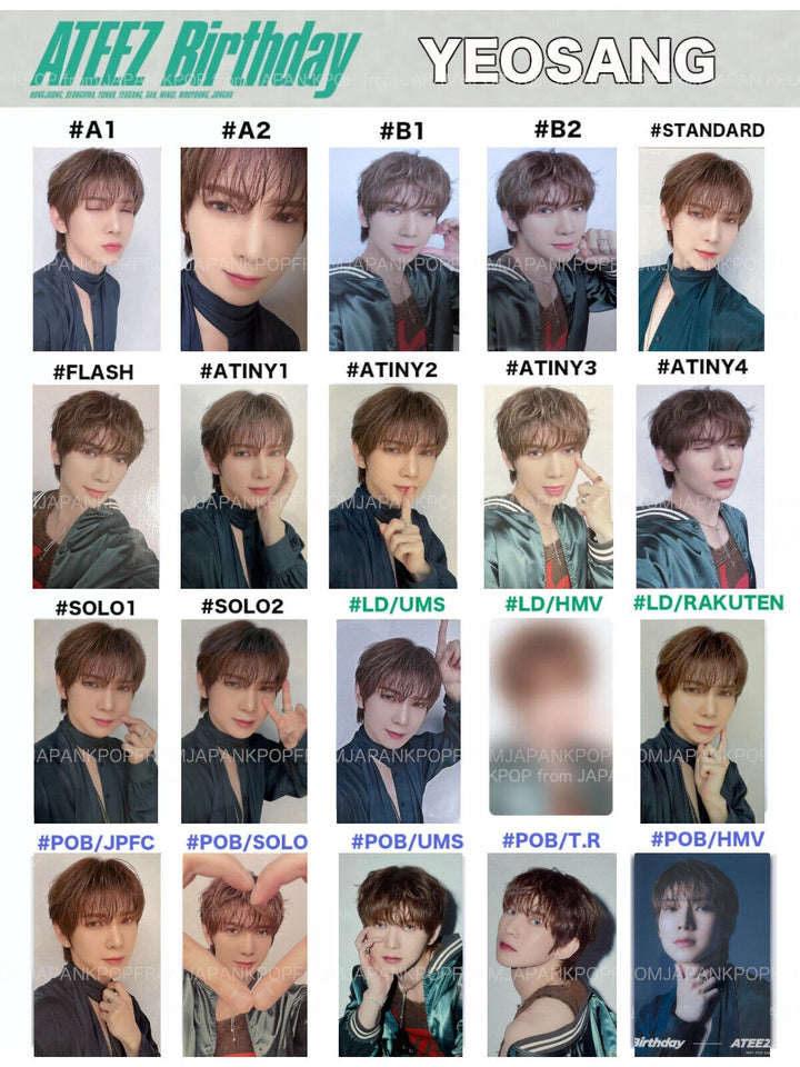 YEOSANG ATEEZ Birthday JAPAN POB LUCKY DRAW ALBUM PHOTOCARD ATINY SOLO UMS