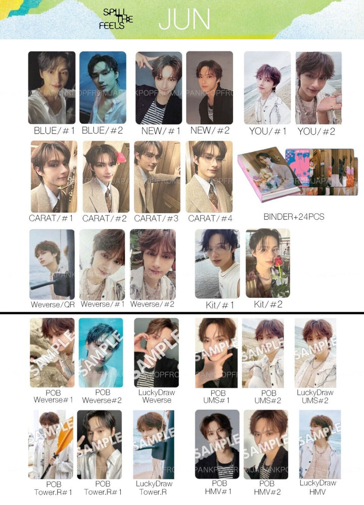 JUN SEVENTEEN SPILL THE FEELS ALBUM JAPAN POB PHOTOCARD WEVERSE LUCKYDRAW