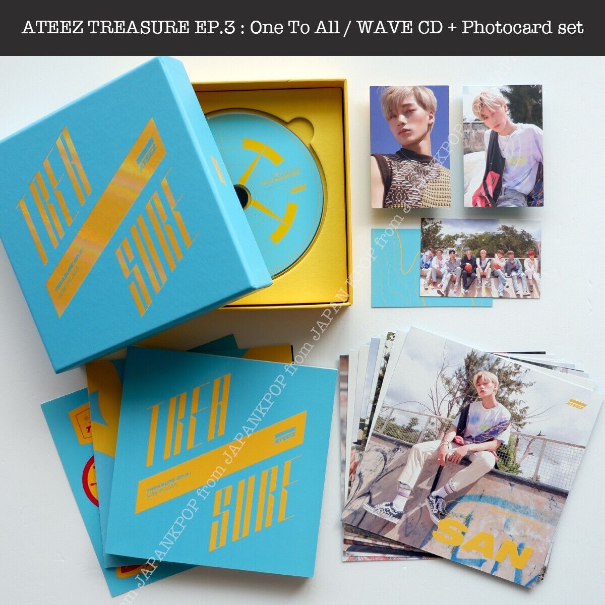 SAN ATEEZ TREASURE EP.3 : One To All / WAVE ver. Album + Photocard ATI –  world-store