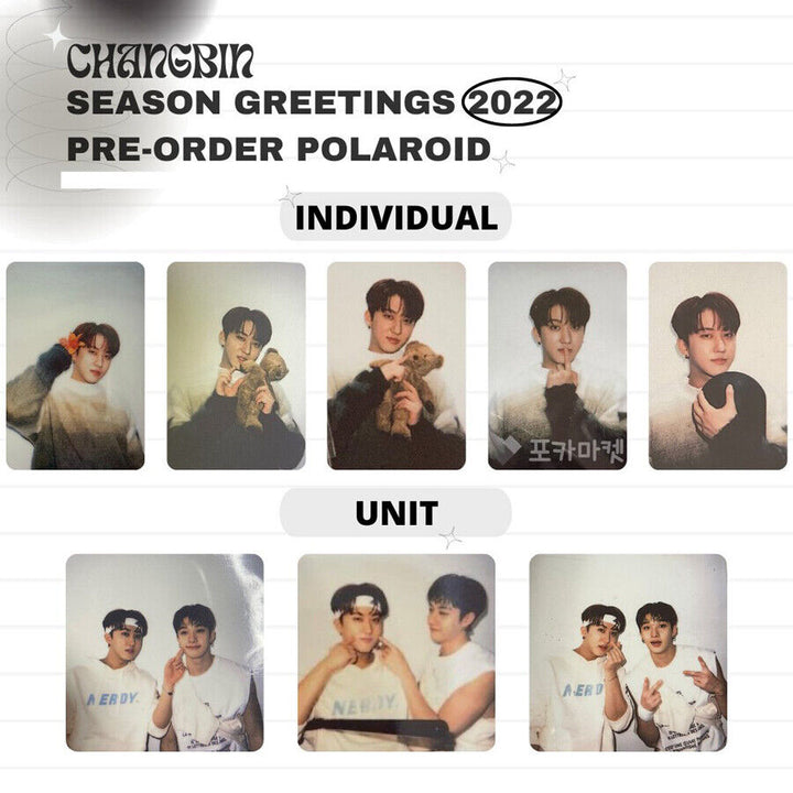 Stray Kids changbin Season's Greeting 2022 Official POB Polaroid Photocard SKZ