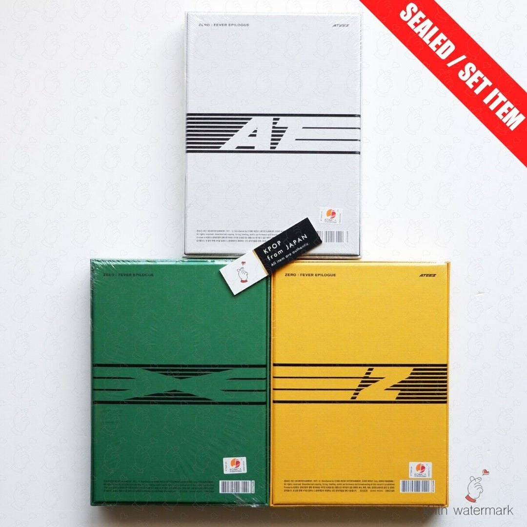 SEALED ATEEZ Zero Fever Epilogue A ver. Z ver. DIARY ver. 3Types Full Set