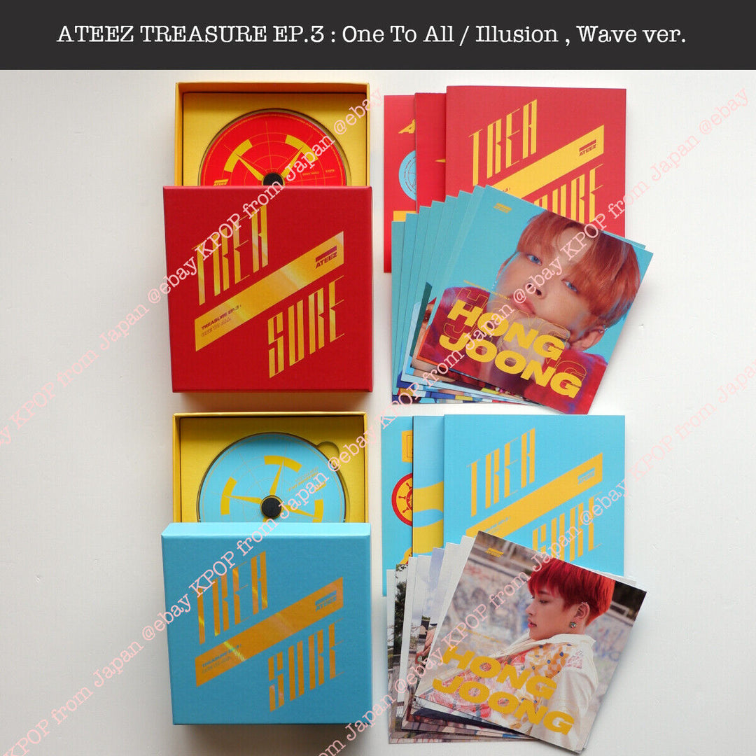 ATEEZ TREASURE EP.3 : One To All / Illusion , Wave ver. Album NOT with PC