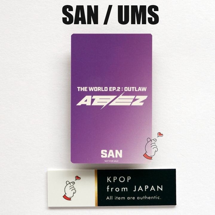 SAN ATEEZ THE WORLD EP.2:OUTLAW POB Tarjeta fotográfica del sorteo Rakuten UMS Japón 