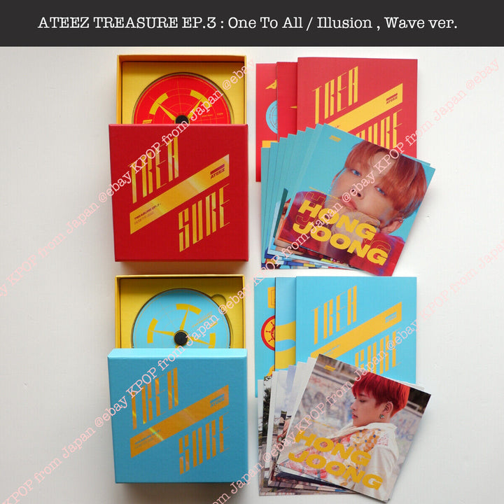 ATEEZ TREASURE EP.3 : One To All / Illusion , Wave ver. Album NOT with PC