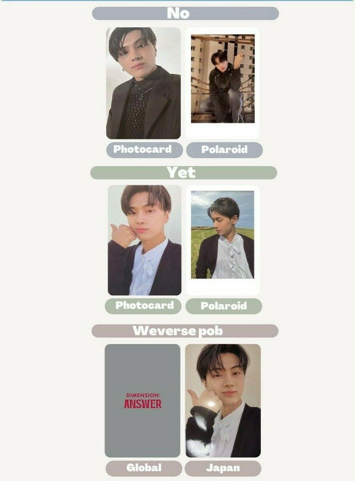 ENHYPEN JAY Repackage DIMENSION : ANSWER NO YET Official Photo card weverse