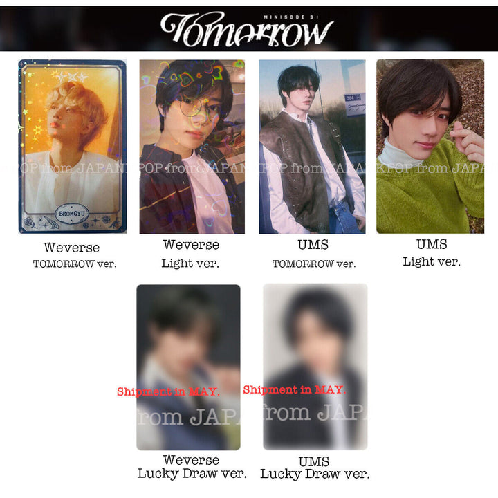 PRE TXT minisode 3: TOMORROW Japan Limited POB Weverse UMS Lucky draw Photocard