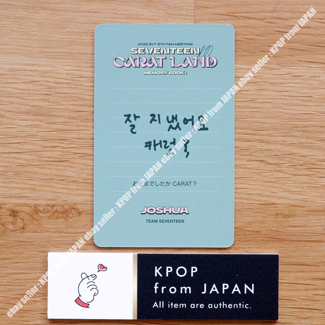 DIECISIETE en CARAT LAND MEMORY BOOK DVD Tarjeta fotográfica oficial 2022 SVT FAN MEETING 