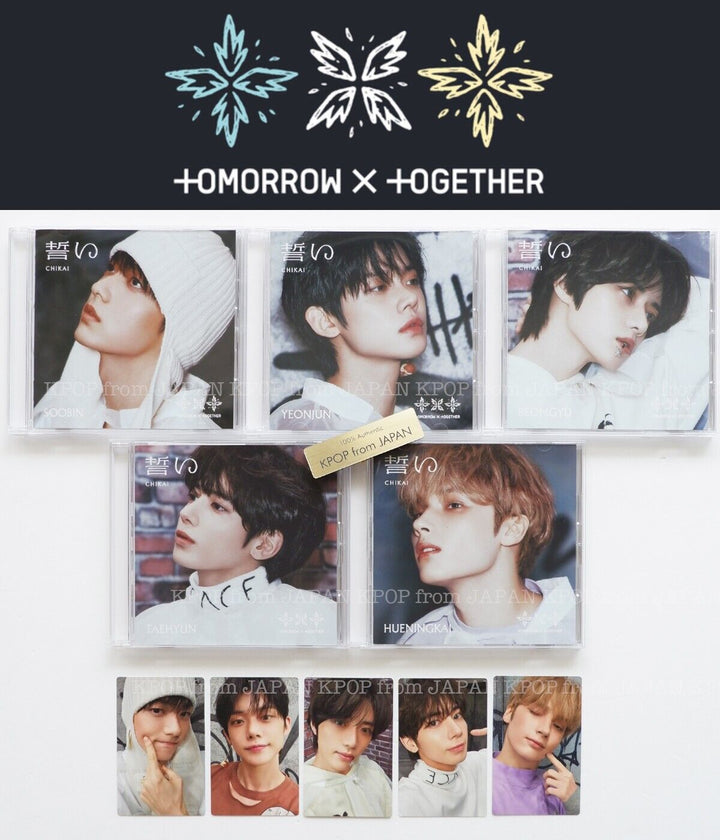 TXT JAPAN CHIKAI 5 SOLO CD + 5 Photocard set SOOBIN YEONJUN BEOMGYU TAEHYUN