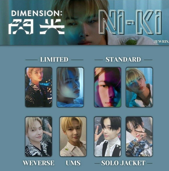 ENHYPEN NI-KI DIMENSION: SENKOU Tarjeta fotográfica oficial Solo Universal weverse 