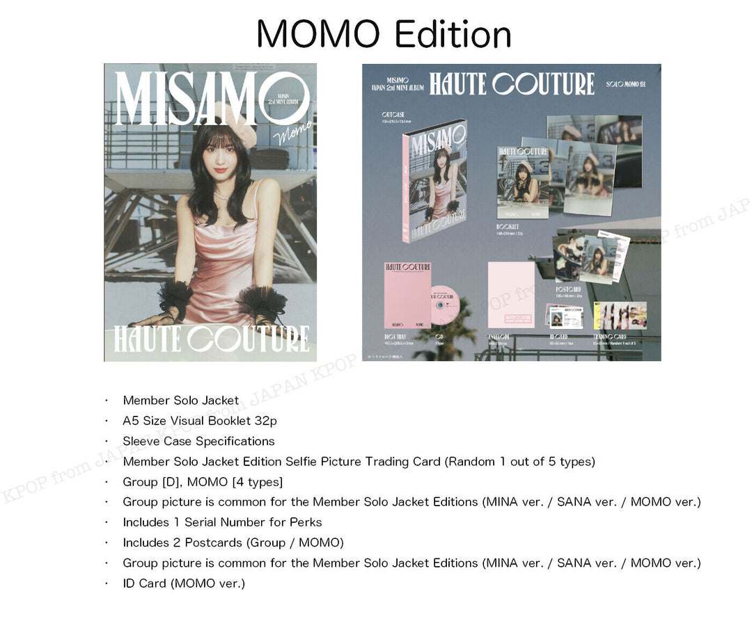 PRE MISAMO HAUTE COUTUR 2ND ALBUM JAPAN MINA SANA MOMO ONCE DELUXE HMV POB TWICE