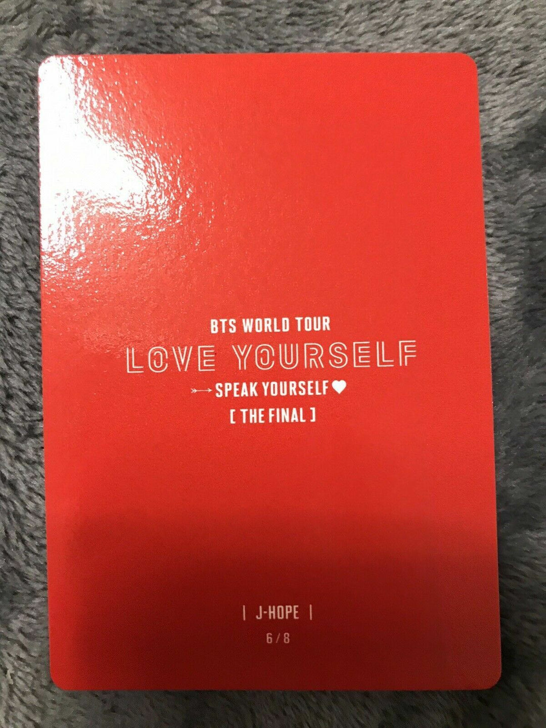 BTS Official Mini Photocard J-HOPE SPEAK YOURSELF THE FINAL in Seoul 2019