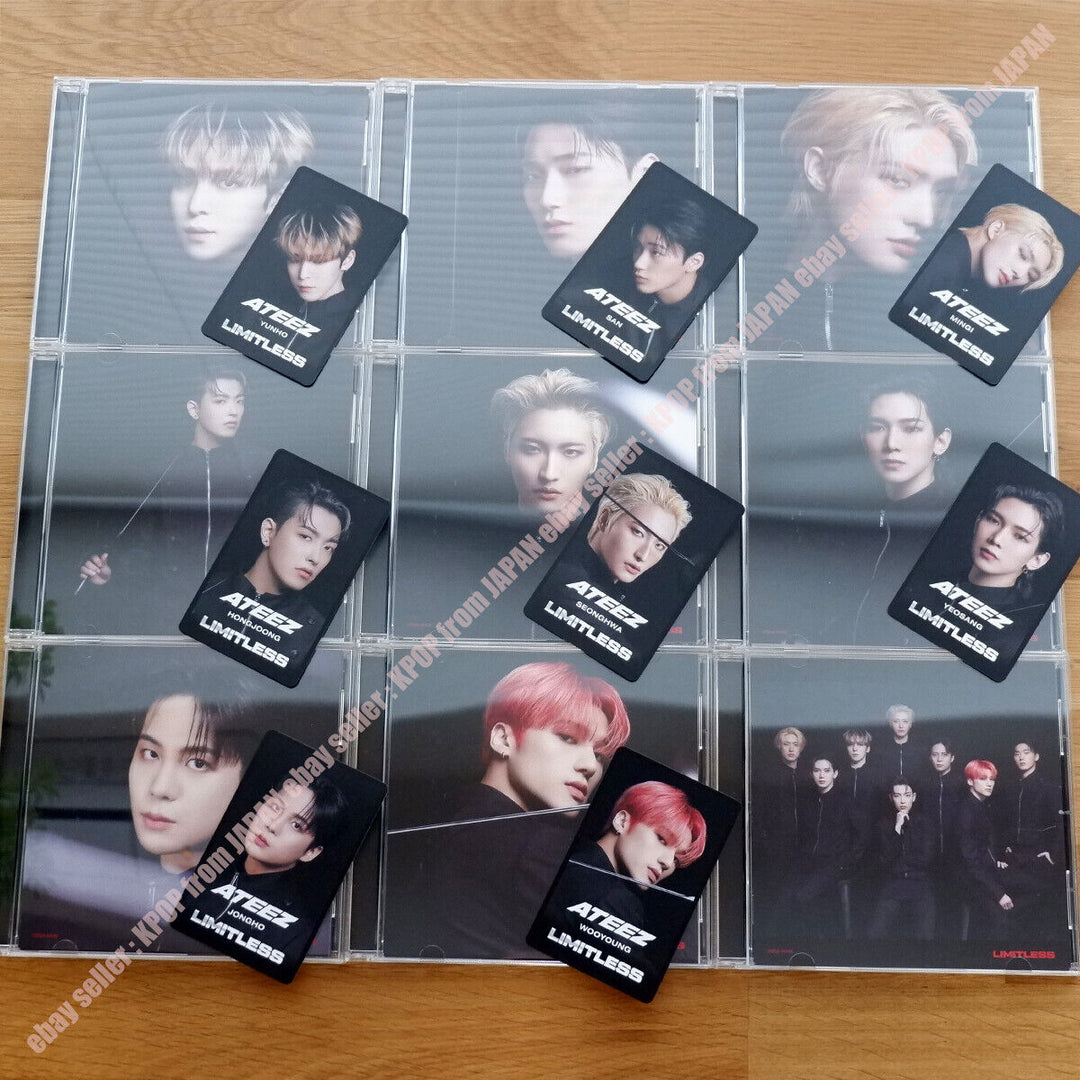 Chaqueta cambiadora oficial ATEEZ Limitless + CD estándar + tarjeta fotográfica de cupón HMV 