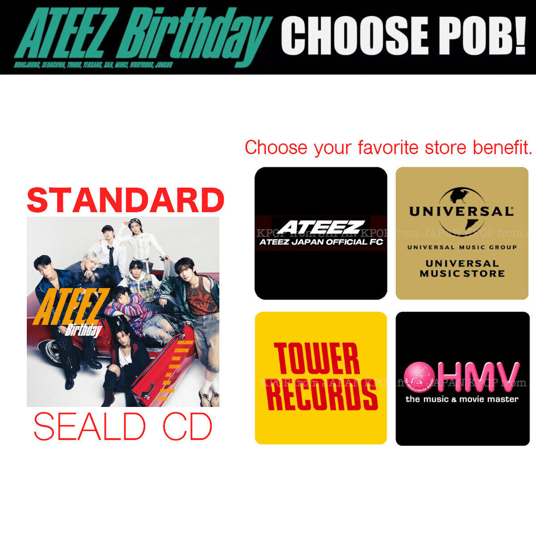 PRE ATEEZ JAPAN Birthday SEALD CD + STORE POB ATINY JPFC TOWER RECORD HMV SOLO