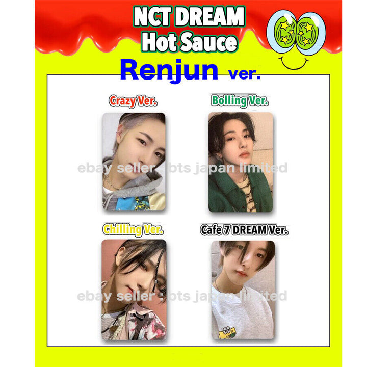 NCT DREAM Hot Sauce Renjun Tarjeta fotográfica oficial PC Crazy Bolling Chilling Cafe 7 