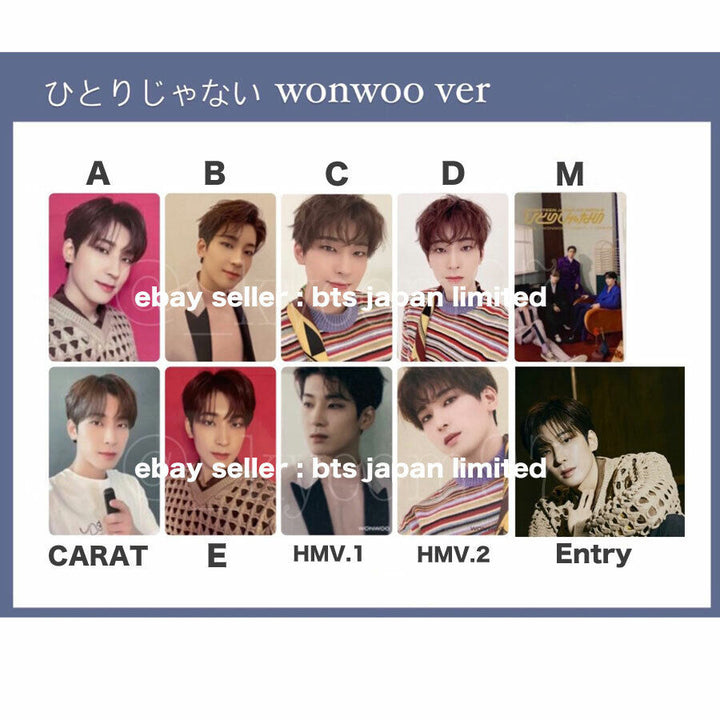 SEVENTEEN Wonwoo Tarjeta fotográfica oficial HITORIJANAI ABCD Normal CARAT PC