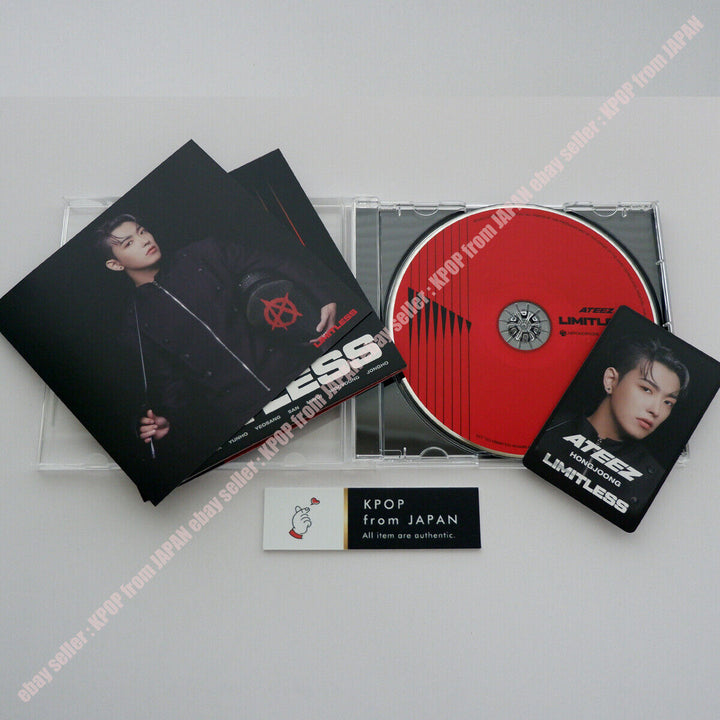 Chaqueta cambiadora oficial ATEEZ Limitless + CD estándar + tarjeta fotográfica de cupón HMV 