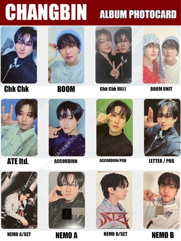 STRAY KIDS ATE OFFICIAL ALBUM PHOTOCARD Chk Boom Accordion NEMO Letter POB