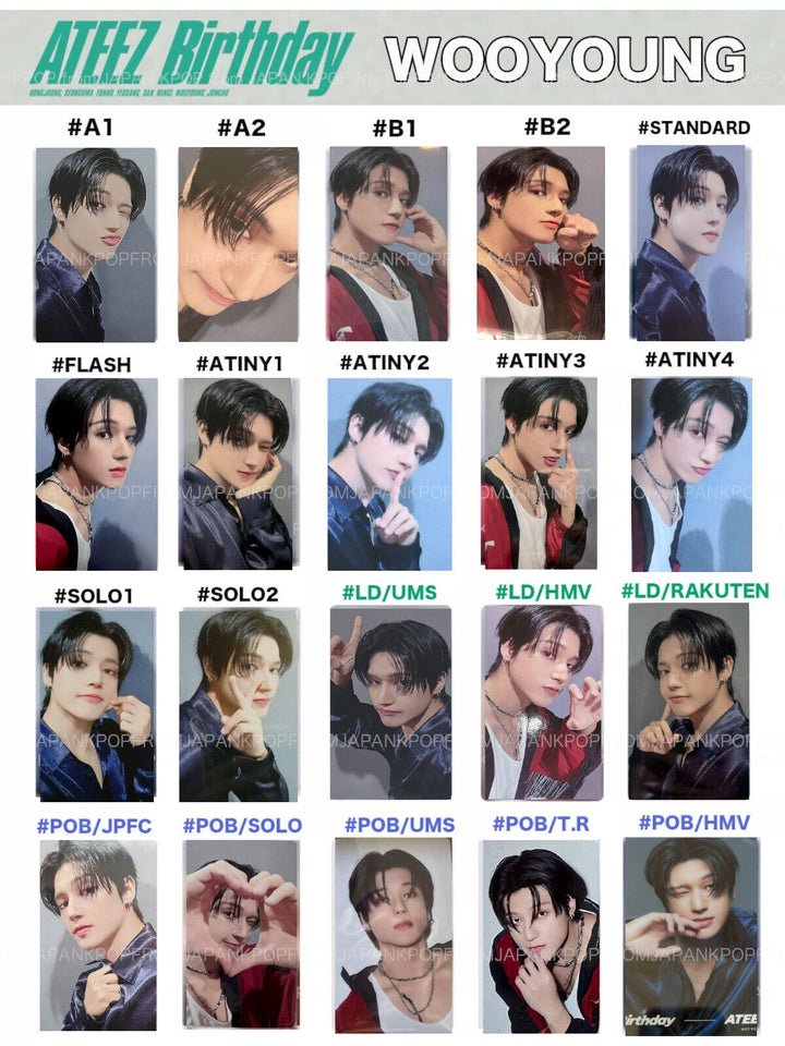 WOOYOUNG ATEEZ Birthday JAPAN POB LUCKY DRAW ALBUM PHOTOCARD ATINY SOLO UMS