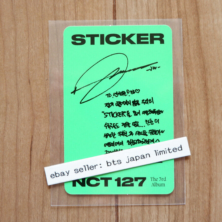 NCT 127 JUNGWOO Sticker Official Photocard Photo card PC NCT127