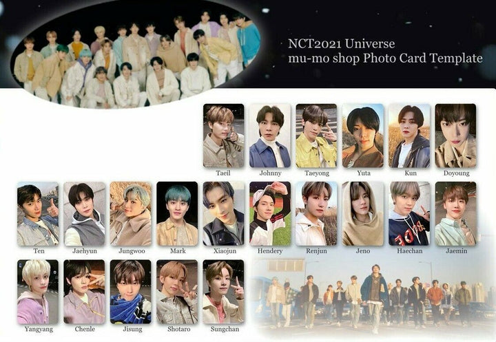 NCT2021 UNIVERSE mu-mo shop Tarjeta fotográfica oficial Beneficio de Japón NCT 127 mumo 2021 