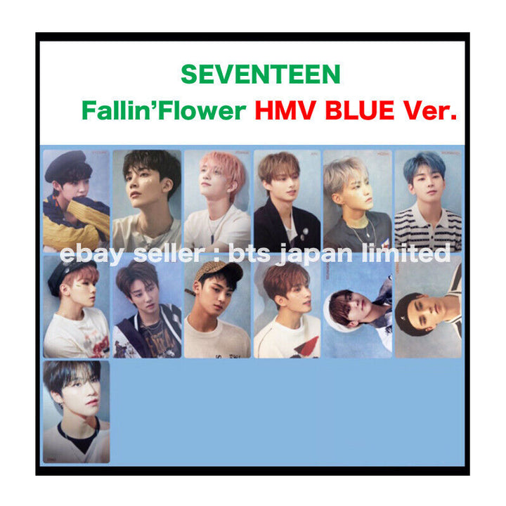 Diecisiete tarjetas fotográficas oficiales FALLIN' FLOWER HMV LIMITED BLUE Ver. 