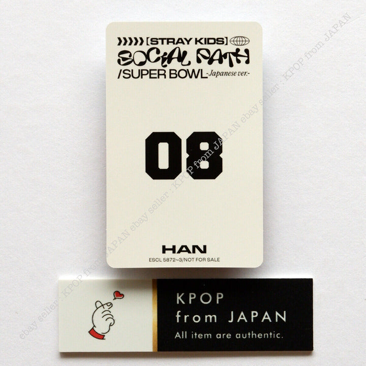 Han Stray Kids Social Path Tarjeta fotográfica oficial JAPAN POB FC Tarjeta fotográfica Fan 