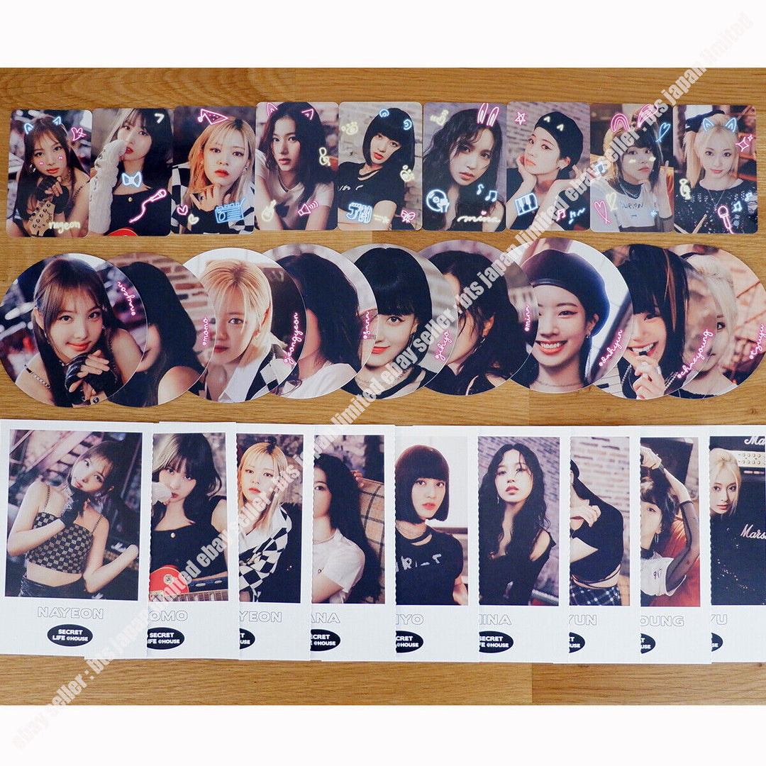 Conjunto de tarjetas fotográficas oficiales de TWICE SALUDOS DE TEMPORADA 2023 VIDA SECRETA EN CASA 