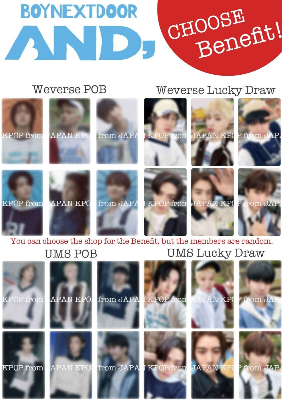 PRE BOYNEXTDOOR AND, Album Japan POB Benefit Lucky draw Photocard weverse UMS