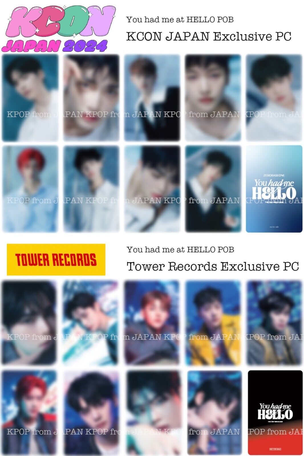 PRE ZB1 ZEROBASEONE You had me at HELLO KCON Japan POB Photocard Tower record