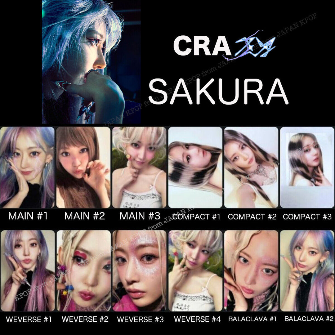 LE SSERAFIM CRAZY ALBUM OFFICIAL PHOTOCARD WEVERSE COMPACT BALACLAVA