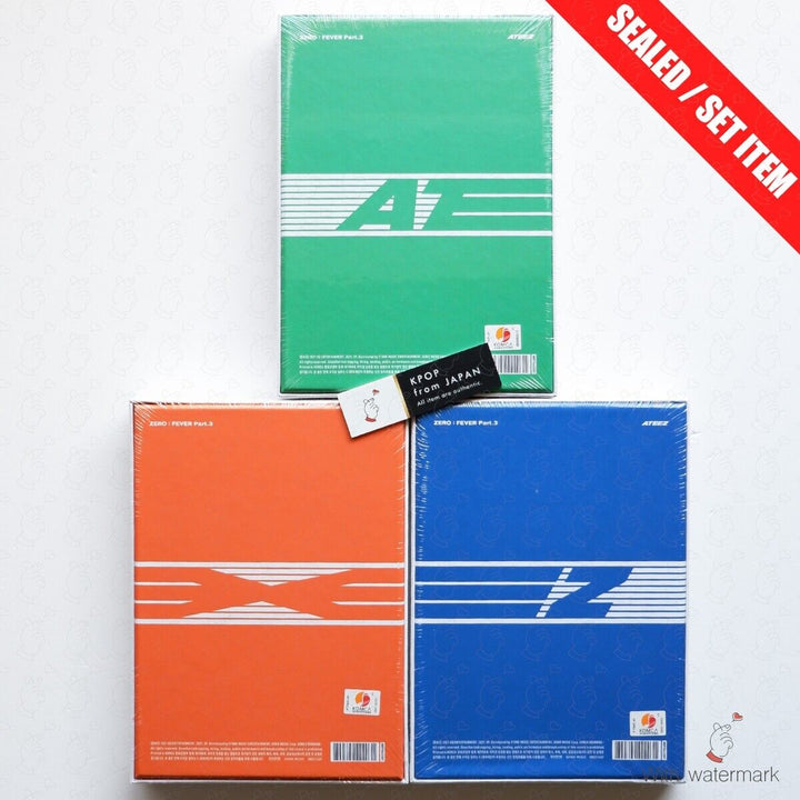 SEALED ATEEZ Zero Fever Part.3 A ver. Z ver. DIARY ver. 3Types Full Set