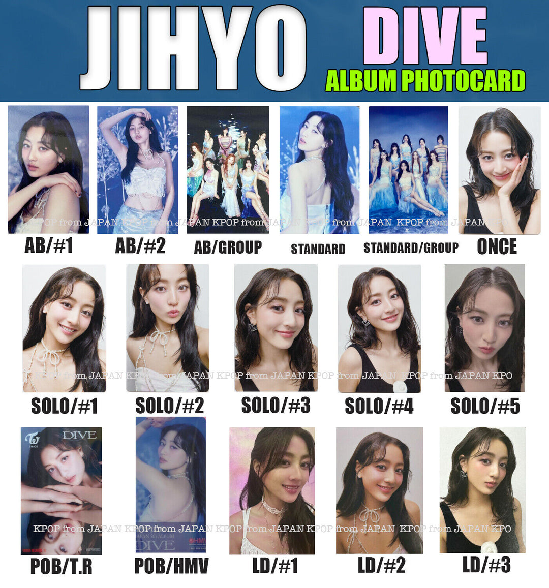 JIHYO TWICE Japan DIVE Photocard POB Tower record HMV ONCE SOLO Lucky draw