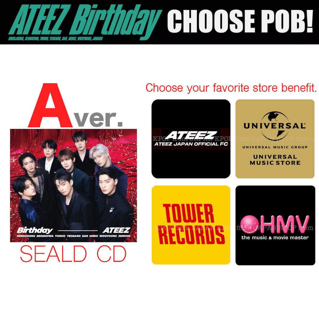 PRE ATEEZ JAPAN Birthday SEALD CD + STORE POB ATINY JPFC TOWER RECORD HMV SOLO