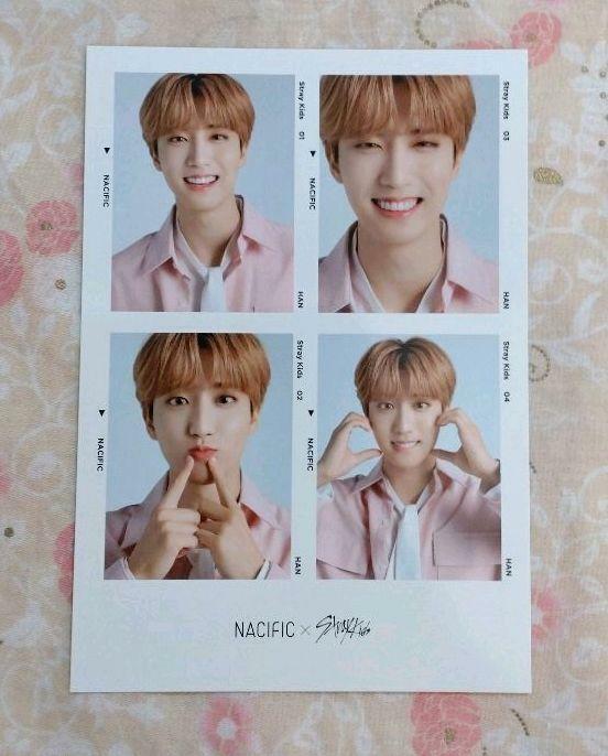 Stray Kids Han NACIFIC Beneficios Tarjeta fotográfica oficial de 4 cortes Tarjeta fotográfica PC 